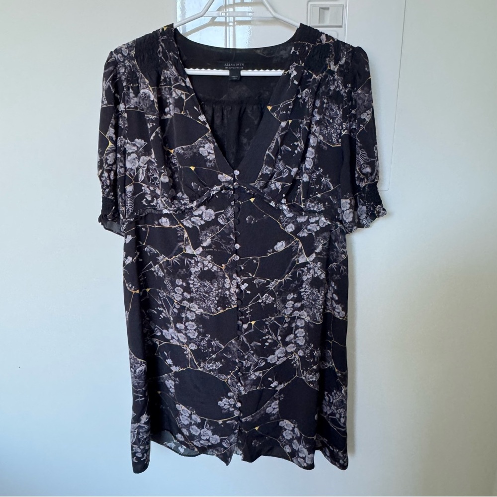 AllSaints Mini dress DEMI BURUBERU– Day Dress – Black size 12 - Picture 2 of 13